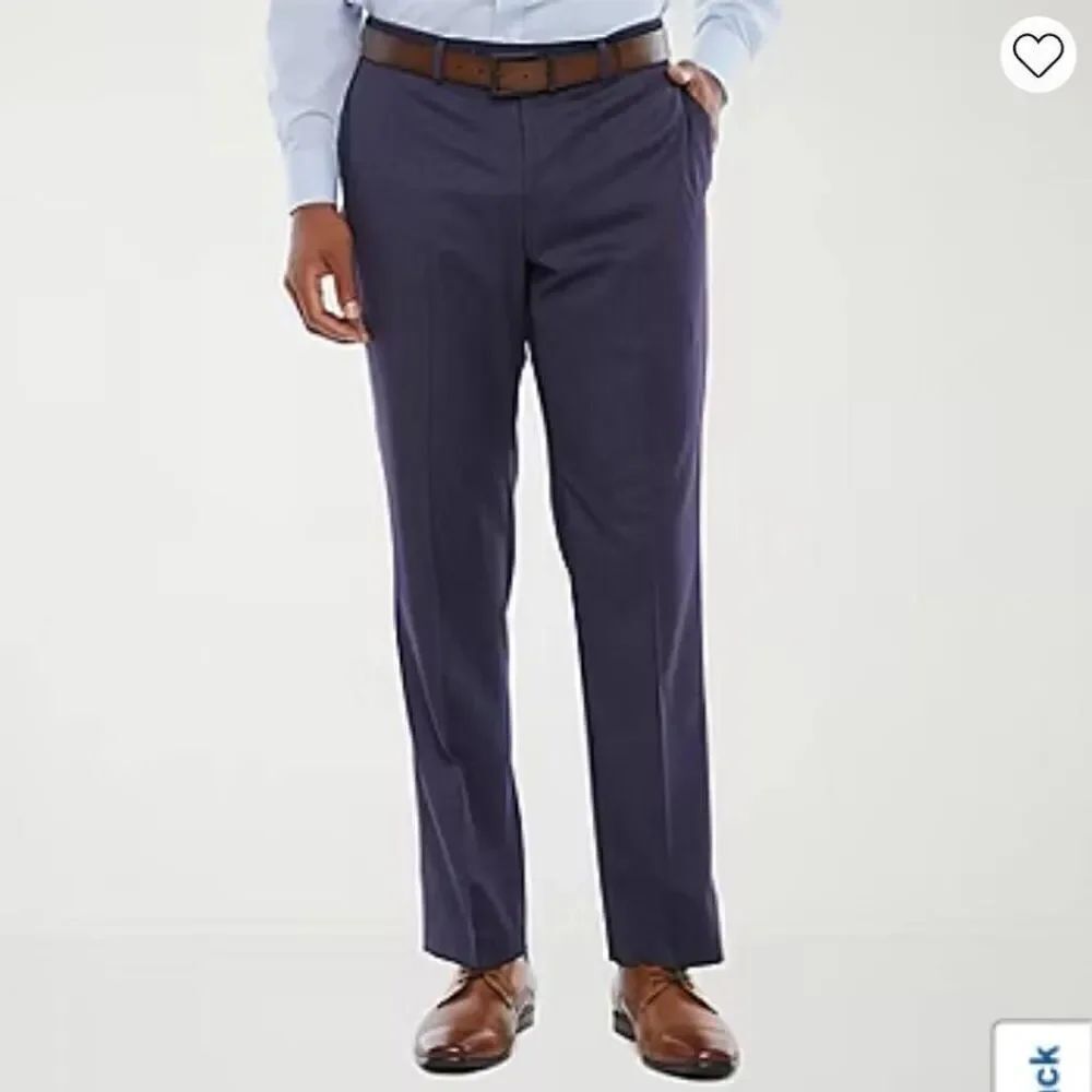 Van Heusen Cool Flex Mens Stretch Fabric Slim Fit Flat Front Suit Pant 46x32